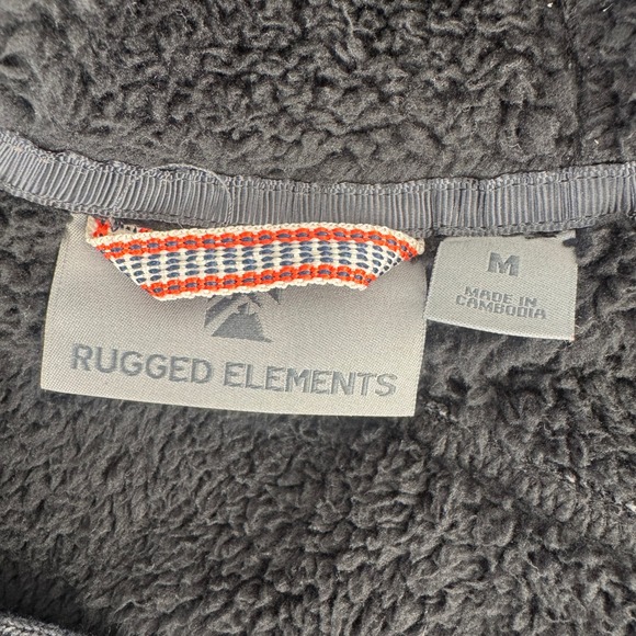 Rugged Elements Mens Fleece Lined Hoodie Charcoal Gray Full Zip Jacket Size M - Picture 4 of 14